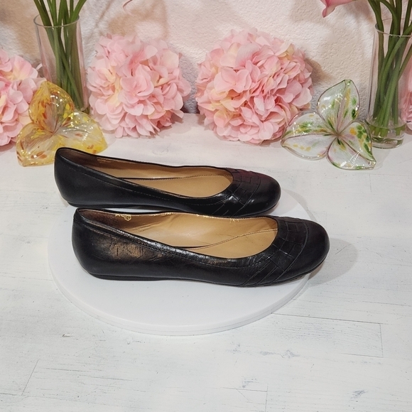 BANDOLINO Black Leather Ballet Flats Size 8.5M - Picture 6 of 12